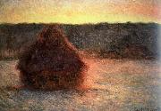 Claude Monet, hay stack at sunset,frosty weather